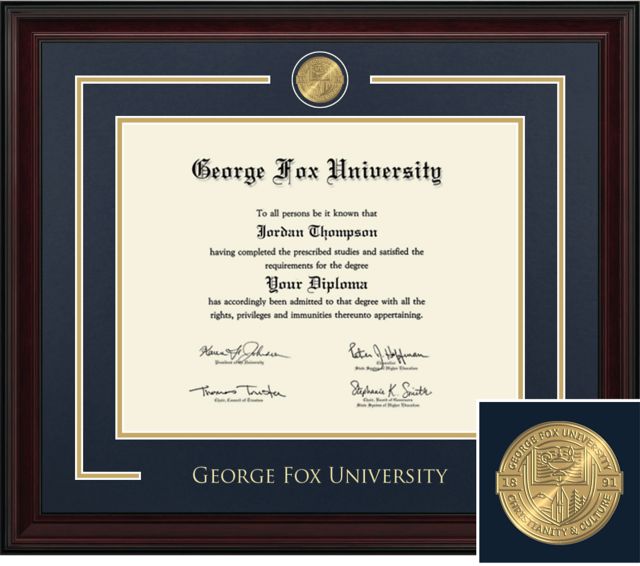 George Fox University Church Hill Classics, Showcase; 11x14 H Masters, PhD, Diploma Frame - ONLINE ONLY