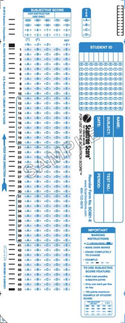 SCANTRON SCORE TEST 50QX5