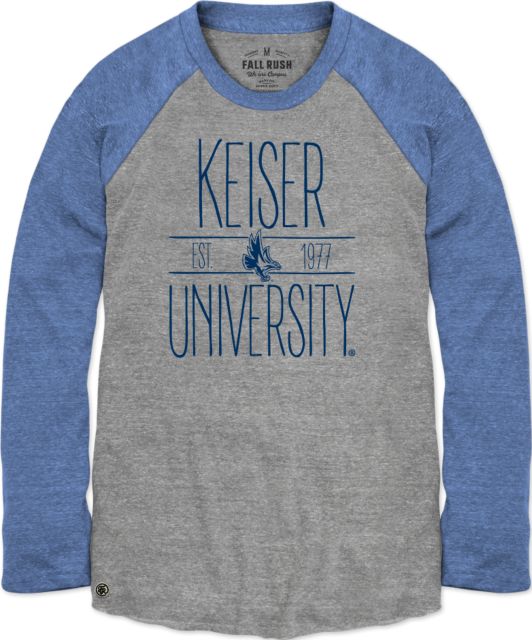 Keiser University Tri-Blend Long Sleeve Baseball T-Shirt