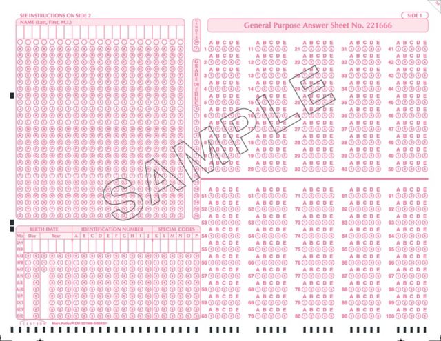 SCANTRON 200 QUESTION 5 RESP