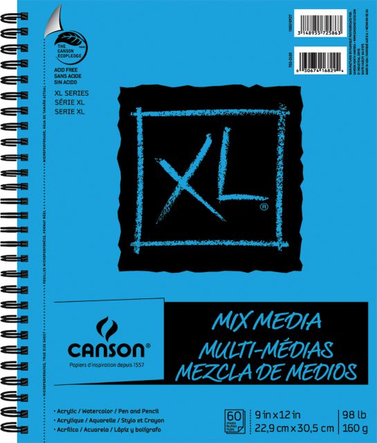 Canson XL MULTI-MEDIA Paper Pad, 60 Sheets, Size: 12 inch x 9 inch