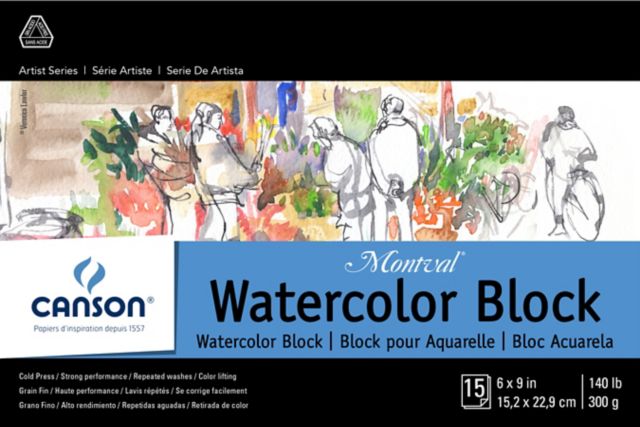 WATERCOLOR BLOCK MONTVAL 140# 6X9 15-SHEETS