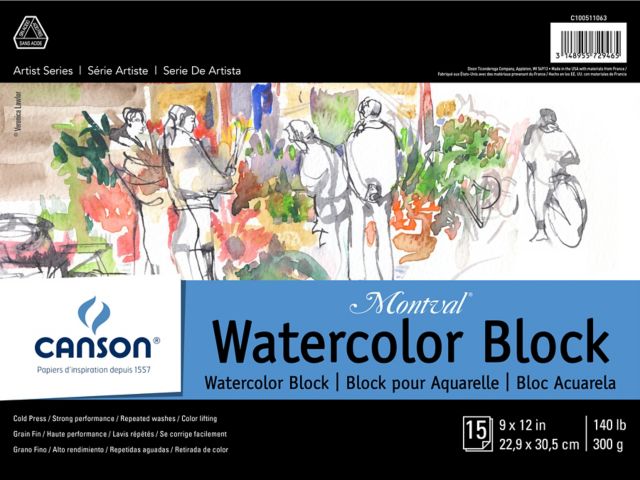 WATERCOLOR PAPER MONTVAL 140# 9X12