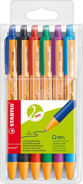POINTBALL PEN WALLET OF 6