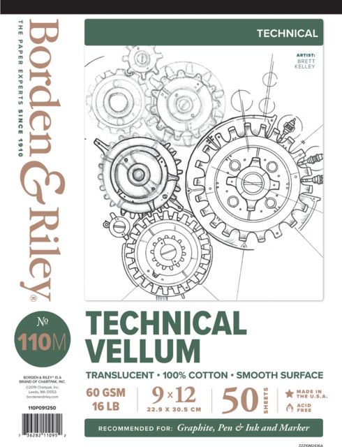 VELLUM TECHNICAL #110 PAD 9X12 50 SHEETS