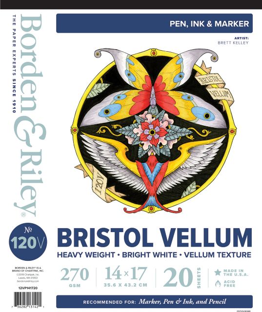 BRISTOL VELLUM PAD 14X17 20 SHEETS