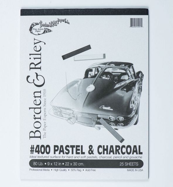 CHARCOAL PAPER PAD WHITE 9X12 25 SHEETS