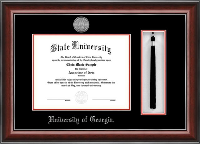 University of Georgia Classic Mahogany Silver Trim 12 x 15 Diploma Frame
