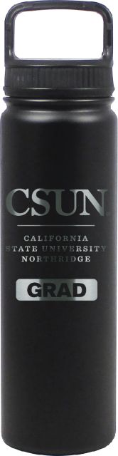 24 oz Matte Black Stainless Steel Water Bottle Grad - ONLINE ONLY