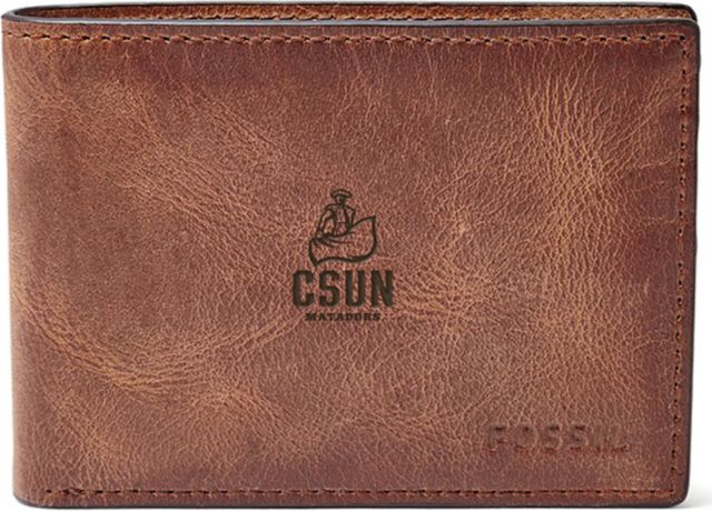 Fossil Leather Derrick Front Pocket Bifold - Brown - ONLINE ONLY