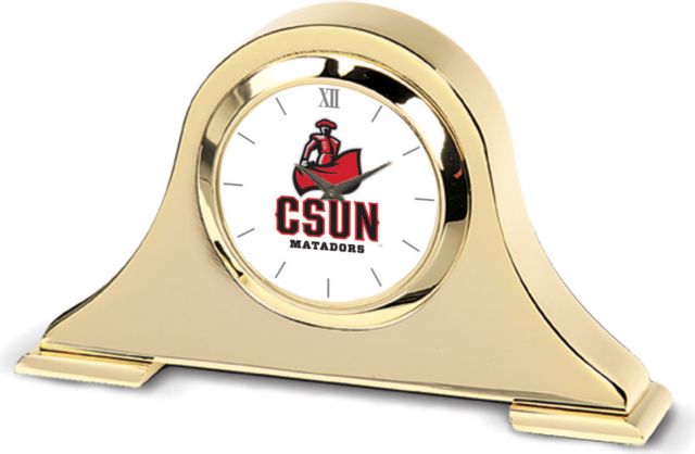 CSI Gold Napoleon Desk Clock With Colored Medallion - ONLINE ONLY