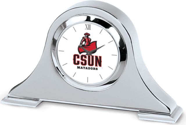 CSI Silver Napoleon Desk Clock With Colored Medallion - ONLINE ONLY