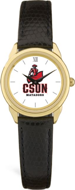 CSI Women's Black Leather Watch(Gift Boxed) With Colored Medallion - ONLINE ONLY