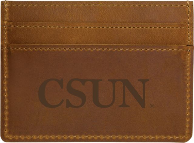 California State University at Northridge Leather Card Holder