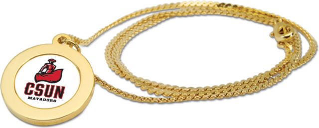CSI Gold Pendant Necklace With Colored Medallian - ONLINE ONLY