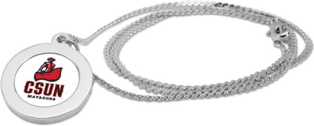 CSI Silver Pendant Necklace With Colored Medallian - ONLINE ONLY