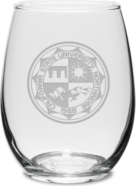 California State University at Northridge 15 oz. Stemless Wine Glass