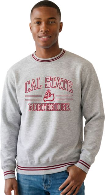 California State University at Northridge Matadors Striped Ribbed Crewneck Sweatshirt