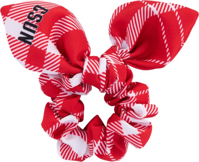 California State University at Northridge Plaid Knot Scrunchie