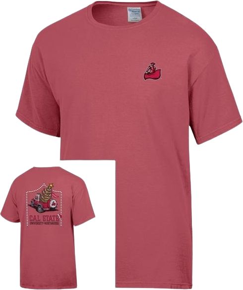 California State University at Northridge Christmas Tree Truck Short Sleeve T-Shirt