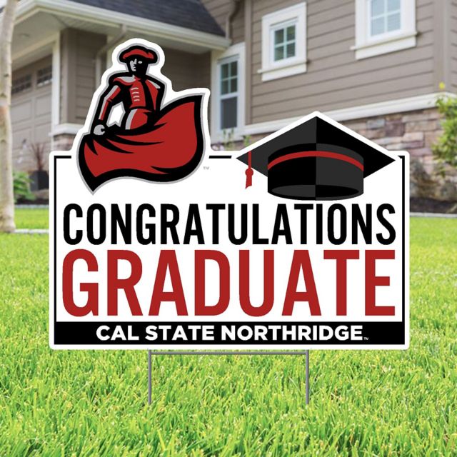 California State University at Northridge Grad 22 x 19 Lawn Sign