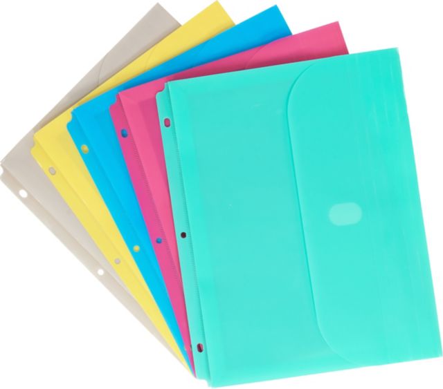 Poly Binder Pocket 8.5x11 Assorted