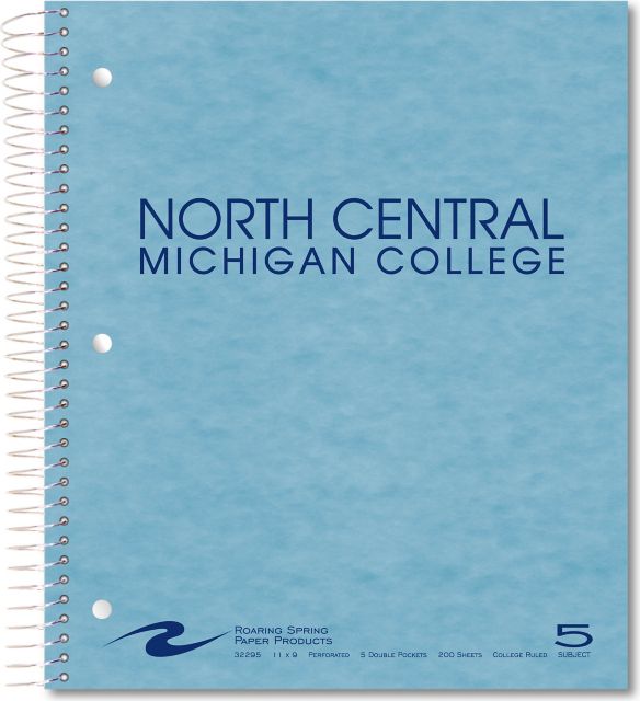 North Central Michigan College 5 Subject Notebook