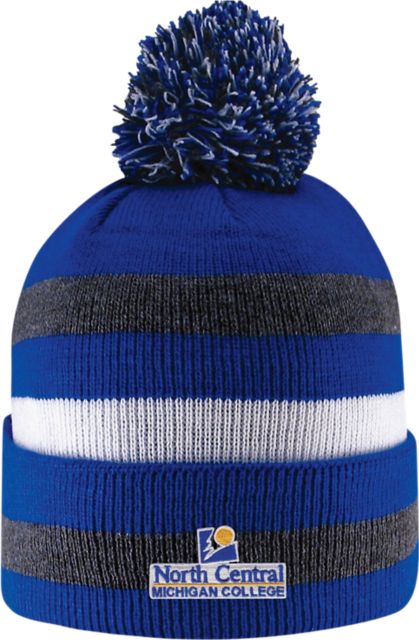 North Central Michigan College Knit Cuffed Pom Hat