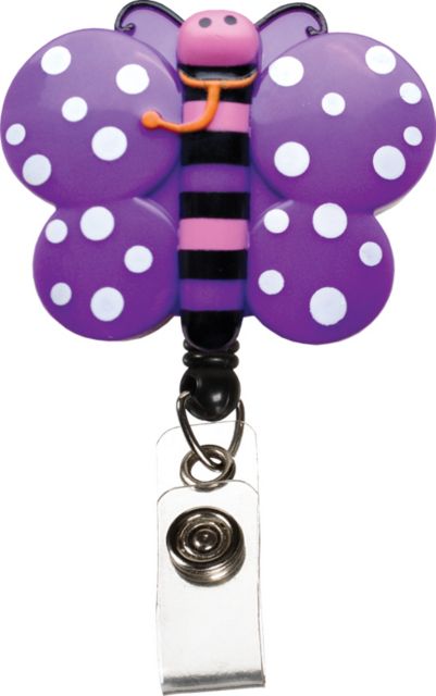  Purple Plum Butterfly Badge Reels Retractable Badge