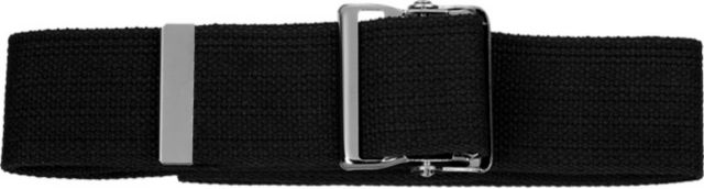 COTTON GAIT BELT WITH METAL BUCKLE-BLACK