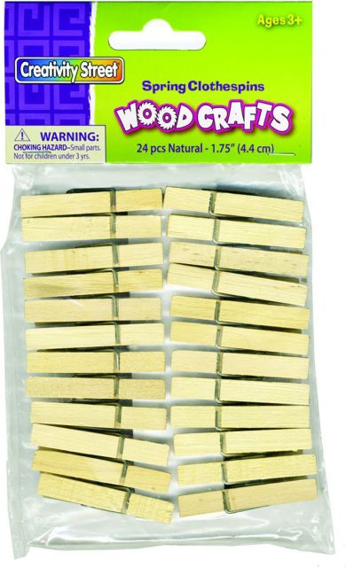 CLOTHESPINS NATURAL 1.75 INCH 24-PACK