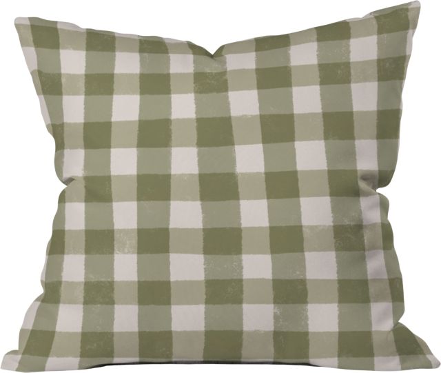 Rustic Green Plaid by Menina Lisboa Indoor Throw Pillow 18" x 18"
