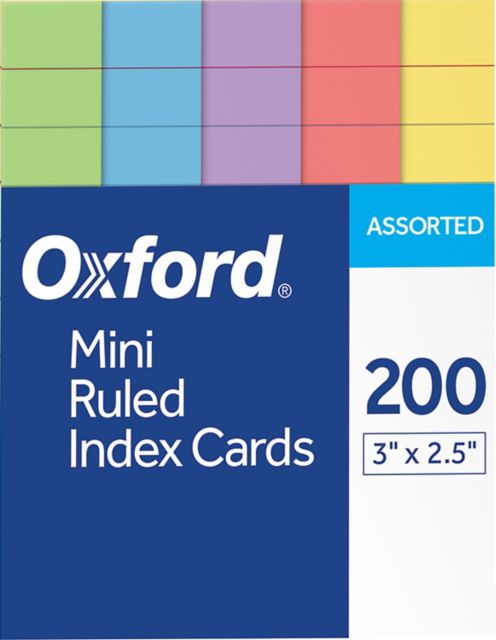 Mini Colored Index Cards 3 X 2 200 Pack (5 colors): Sac State