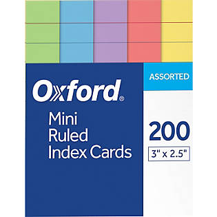 Mini Colored Index Cards 3 X 2 200 Pack (5 colors): Sac State