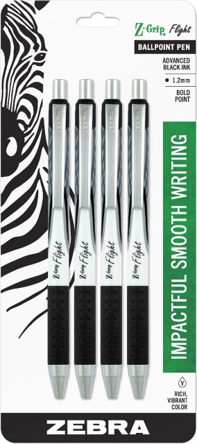 Zebra Z-Grip Smooth - Retractable Ballpoint Pen - 3 Pack - Green