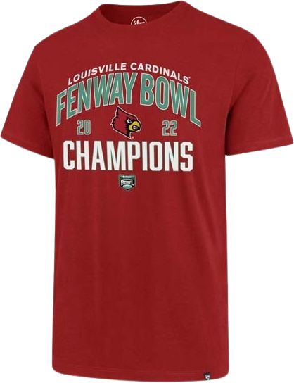 University of Louisville Football 2022 Fenway Bowl Champions T-Shirt | 47 Brand | Red | Medium