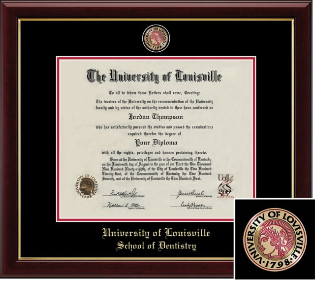 Church Hill Classics Masterpiece Diploma Frame. School of Dentistry - ONLINE ONLY