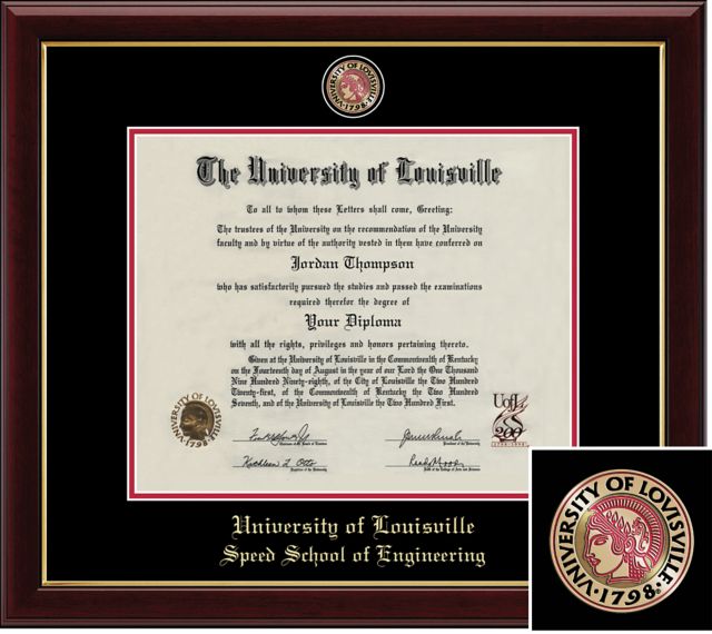 Church Hill Classics Masterpiece Diploma Frame. Speed School of Engineering - ONLINE ONLY