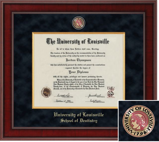 Church Hill Classics Presidential Diploma Frame. School of Dentistry - ONLINE ONLY