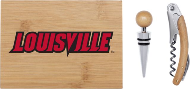University of Louisville Bamboo Wine Tool Set