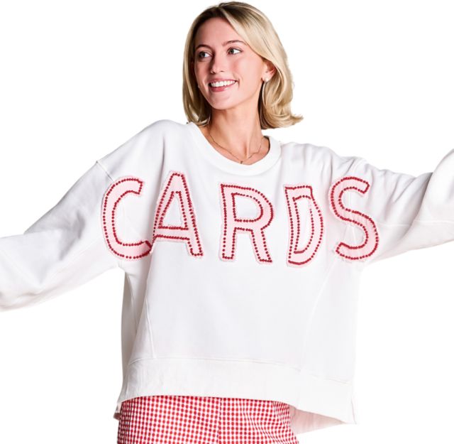 University of Louisville Women's Distressed Crewneck Sweatshirt