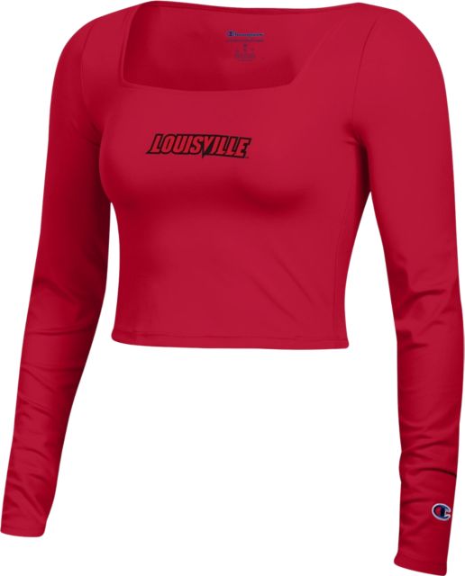 University of Louisville Women's Square Neck Cropped Long Sleeve T-Shirt