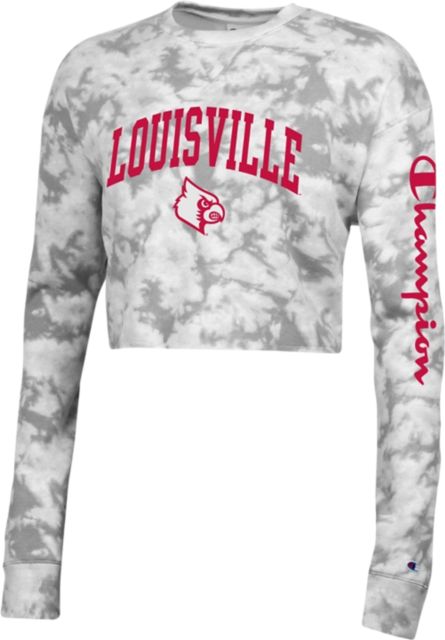 University of Louisville Cardinals Women's Crush Dye Crop Fleece Crew