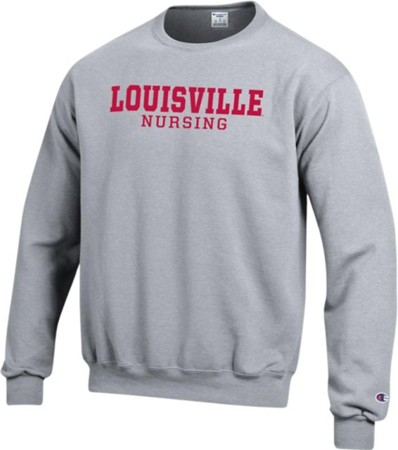 University of Louisville Nursing Crewneck Sweatshirt | Champion | Heather Grey | XSmall