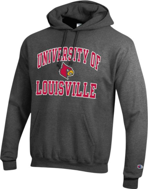 University of Louisville Cardinals Hooded Sweatshirt | Champion Products | Granite Heather | XSmall