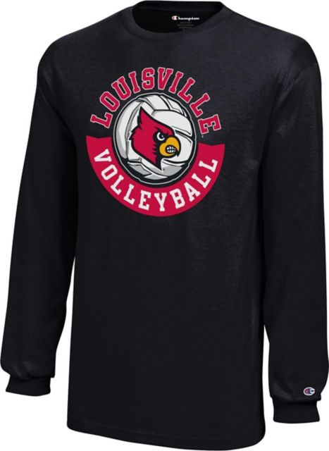 University of Louisville Youth Cardinals Volleyball Long Sleeve T-Shirt | Champion | Black | Youth Large