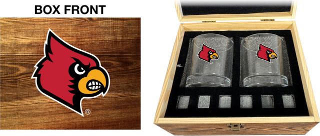 University of Louisville Cardinals Rock Glass Box Set