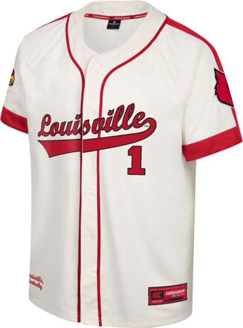 Men's adidas White Louisville Cardinals Team Baseball Jersey