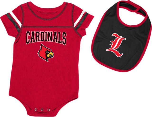 University of Louisville Cardinals Infant Oneise & Bib Set | Colosseum | Red | Inf 6-12 Months