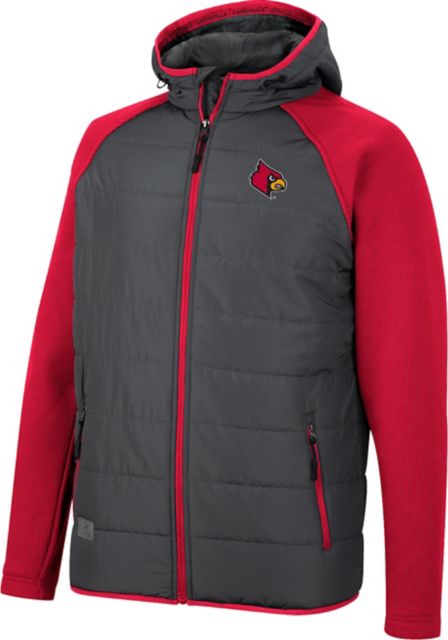 VTG Louisville Cardinals Colosseum Mens M Full Zip Hoodie Windbreaker  Jacket Red